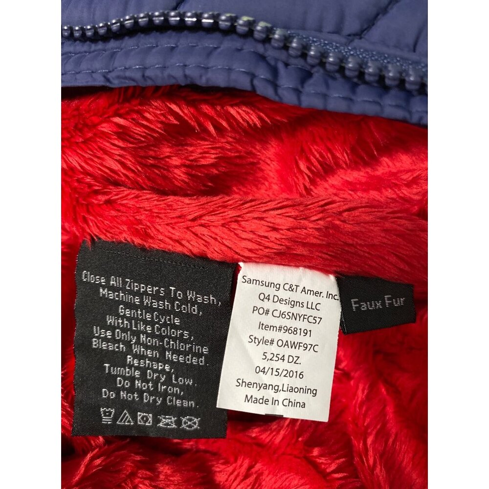 SNOZU Hooded Snowsuit Baby 9-12 Mo Puffer Bunting Blue Fleece Lined Zip Unisex - Picture 4 of 14